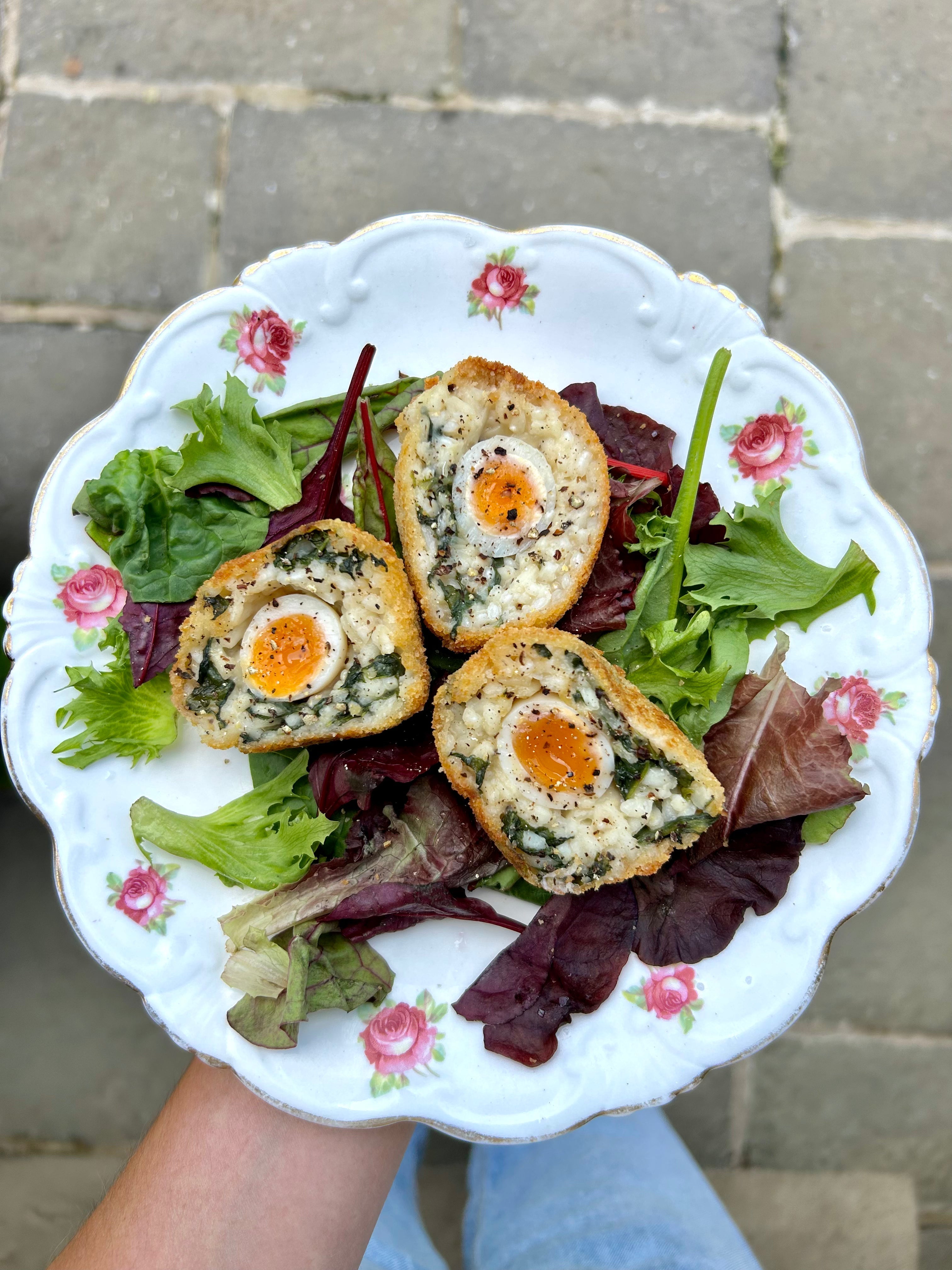 Spinach Quails Eggs Arancini